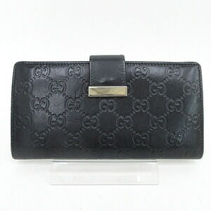 Gucci Guccissima Double Hook Long Wallet Black